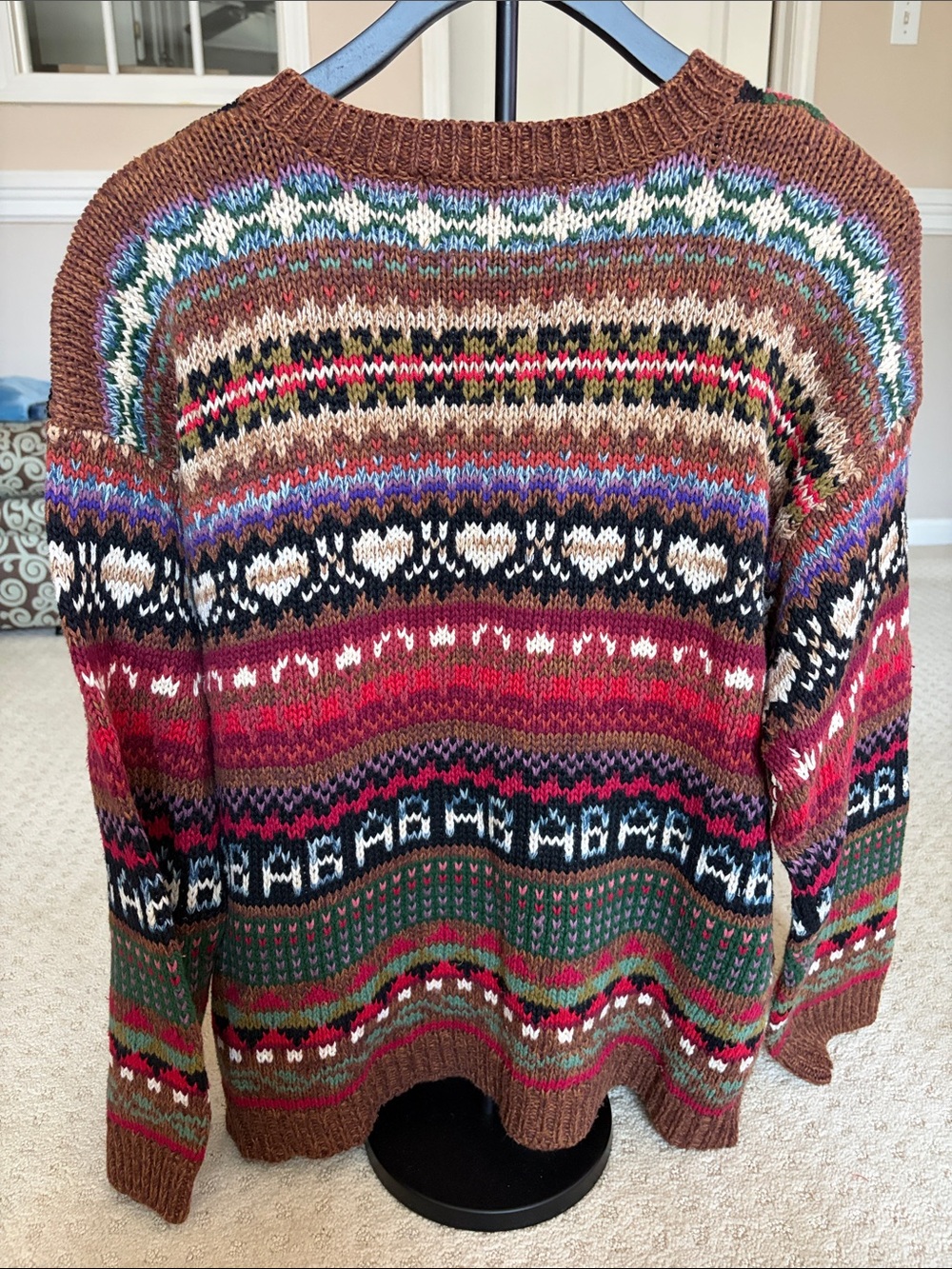 Vintage Heirloom Collectibles Multicolor Patchwork Knit Cardigan Sweater - Picture 2 of 2